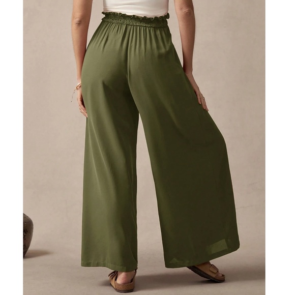 Maternity High Waisted Drawstring Wide leg Pants - Picture 5 of 10
